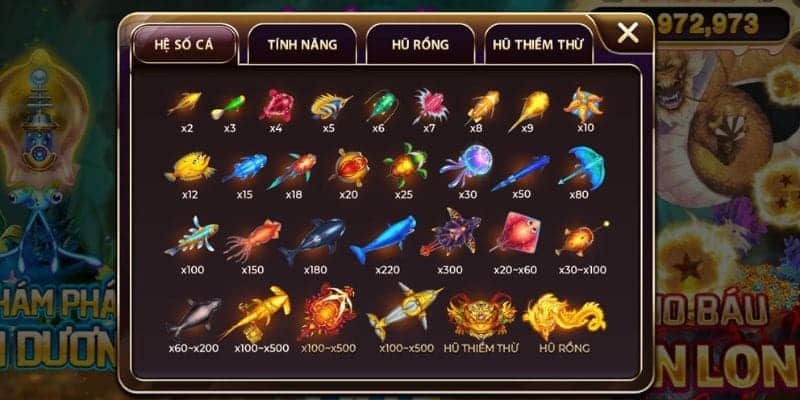 Giá trị thưởng các sinh vật trong game 